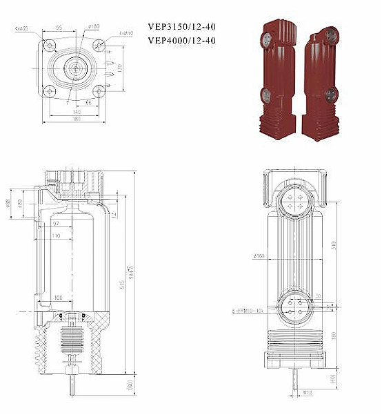 Medium Voltage 12kv, 3150A, 40ka Circuit Breakervacuum Arc Extinguishing Chamber Embedded Poleembedded Poles